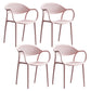 Plastic Modern Indoor-Outdoor Dining Chairs Solid Back Arm Chair Pink Set of 4 Clearhalo ' kitchen&dining_furn' 'Dining Chairs' 'Dining Tables & Seating' 'dining_chair' 'Furniture' 'furniture_dining_chair' 'Kitchen & Dining Furniture' 'kitchen' 4421390