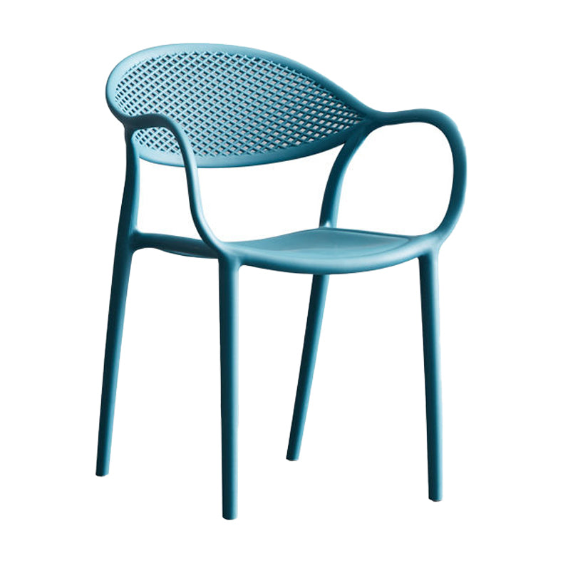 Plastic Modern Indoor-Outdoor Dining Chairs Solid Back Arm Chair Clearhalo ' kitchen&dining_furn' 'Dining Chairs' 'Dining Tables & Seating' 'dining_chair' 'Furniture' 'furniture_dining_chair' 'Kitchen & Dining Furniture' 'kitchen' 4421392
