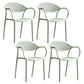Plastic Modern Indoor-Outdoor Dining Chairs Solid Back Arm Chair Green Set of 4 Clearhalo ' kitchen&dining_furn' 'Dining Chairs' 'Dining Tables & Seating' 'dining_chair' 'Furniture' 'furniture_dining_chair' 'Kitchen & Dining Furniture' 'kitchen' 4421395