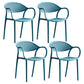 Plastic Modern Indoor-Outdoor Dining Chairs Solid Back Arm Chair Peacock Blue Set of 4 Clearhalo ' kitchen&dining_furn' 'Dining Chairs' 'Dining Tables & Seating' 'dining_chair' 'Furniture' 'furniture_dining_chair' 'Kitchen & Dining Furniture' 'kitchen' 4421399