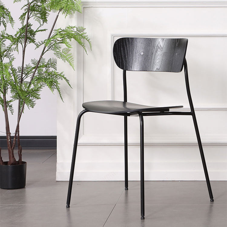 Industrial Indoor-Outdoor Armless Chair Metal Open Back Dining Chair Black 1 Piece Clearhalo ' kitchen&dining_furn' 'Dining Chairs' 'Dining Tables & Seating' 'dining_chair' 'furn' 'furn_dining_chair' 'Furniture' 'furniture_dining_chair' 'Kitchen & Dining Furniture' 'kitchen' 4421404