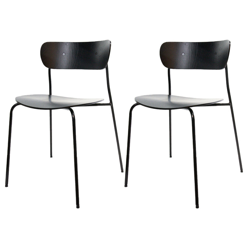 Industrial Indoor-Outdoor Armless Chair Metal Open Back Dining Chair Black 2 Piece Set Clearhalo ' kitchen&dining_furn' 'Dining Chairs' 'Dining Tables & Seating' 'dining_chair' 'furn' 'furn_dining_chair' 'Furniture' 'furniture_dining_chair' 'Kitchen & Dining Furniture' 'kitchen' 4421405