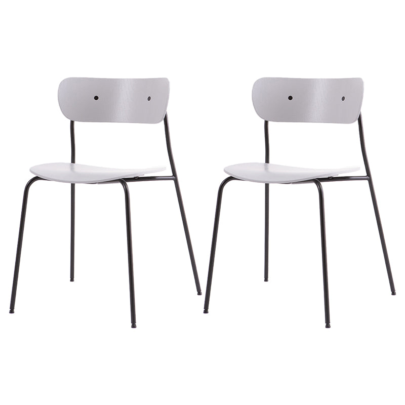 Industrial Indoor-Outdoor Armless Chair Metal Open Back Dining Chair White 2 Piece Set Clearhalo ' kitchen&dining_furn' 'Dining Chairs' 'Dining Tables & Seating' 'dining_chair' 'furn' 'furn_dining_chair' 'Furniture' 'furniture_dining_chair' 'Kitchen & Dining Furniture' 'kitchen' 4421412