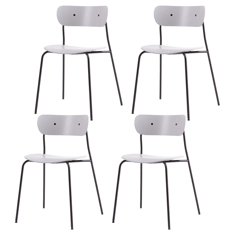 Industrial Indoor-Outdoor Armless Chair Metal Open Back Dining Chair White 4 Piece Set Clearhalo ' kitchen&dining_furn' 'Dining Chairs' 'Dining Tables & Seating' 'dining_chair' 'furn' 'furn_dining_chair' 'Furniture' 'furniture_dining_chair' 'Kitchen & Dining Furniture' 'kitchen' 4421414