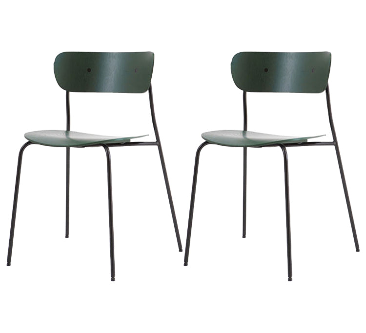 Industrial Indoor-Outdoor Armless Chair Metal Open Back Dining Chair Blackish Green 2 Piece Set Clearhalo ' kitchen&dining_furn' 'Dining Chairs' 'Dining Tables & Seating' 'dining_chair' 'furn' 'furn_dining_chair' 'Furniture' 'furniture_dining_chair' 'Kitchen & Dining Furniture' 'kitchen' 4421417
