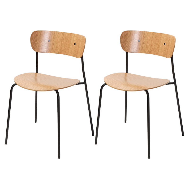 Industrial Indoor-Outdoor Armless Chair Metal Open Back Dining Chair Natural 2 Piece Set Clearhalo ' kitchen&dining_furn' 'Dining Chairs' 'Dining Tables & Seating' 'dining_chair' 'furn' 'furn_dining_chair' 'Furniture' 'furniture_dining_chair' 'Kitchen & Dining Furniture' 'kitchen' 4421423