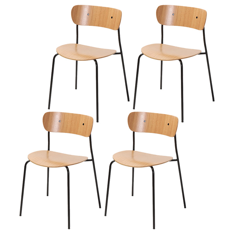 Industrial Indoor-Outdoor Armless Chair Metal Open Back Dining Chair Natural 4 Piece Set Clearhalo ' kitchen&dining_furn' 'Dining Chairs' 'Dining Tables & Seating' 'dining_chair' 'furn' 'furn_dining_chair' 'Furniture' 'furniture_dining_chair' 'Kitchen & Dining Furniture' 'kitchen' 4421425