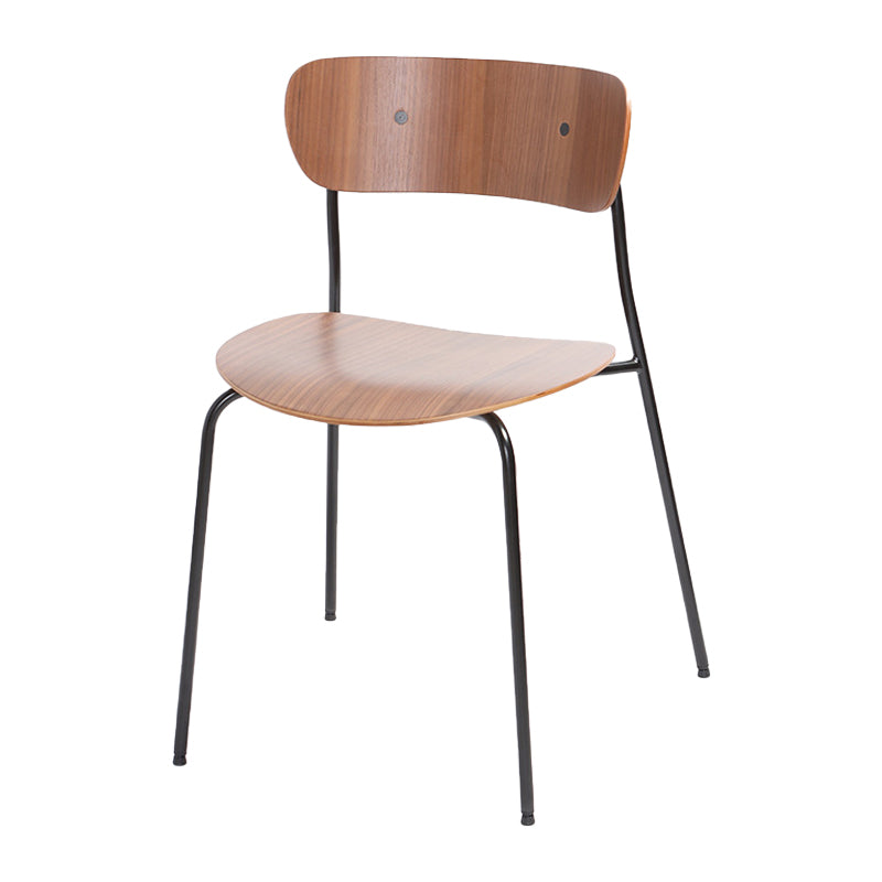 Industrial Indoor-Outdoor Armless Chair Metal Open Back Dining Chair Walnut 1 Piece Clearhalo ' kitchen&dining_furn' 'Dining Chairs' 'Dining Tables & Seating' 'dining_chair' 'furn' 'furn_dining_chair' 'Furniture' 'furniture_dining_chair' 'Kitchen & Dining Furniture' 'kitchen' 4421427