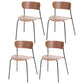 Industrial Indoor-Outdoor Armless Chair Metal Open Back Dining Chair Walnut 4 Piece Set Clearhalo ' kitchen&dining_furn' 'Dining Chairs' 'Dining Tables & Seating' 'dining_chair' 'furn' 'furn_dining_chair' 'Furniture' 'furniture_dining_chair' 'Kitchen & Dining Furniture' 'kitchen' 4421429
