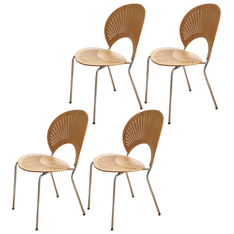 Industrial Armless Chairs Indoor-Outdoor Solid Wood Dining Side Chair Natural 4 Piece Set Clearhalo ' kitchen&dining_furn' 'Dining Chairs' 'Dining Tables & Seating' 'dining_chair' 'furn' 'furn_dining_chair' 'Furniture' 'furniture_dining_chair' 'Kitchen & Dining Furniture' 'kitchen' 4421435