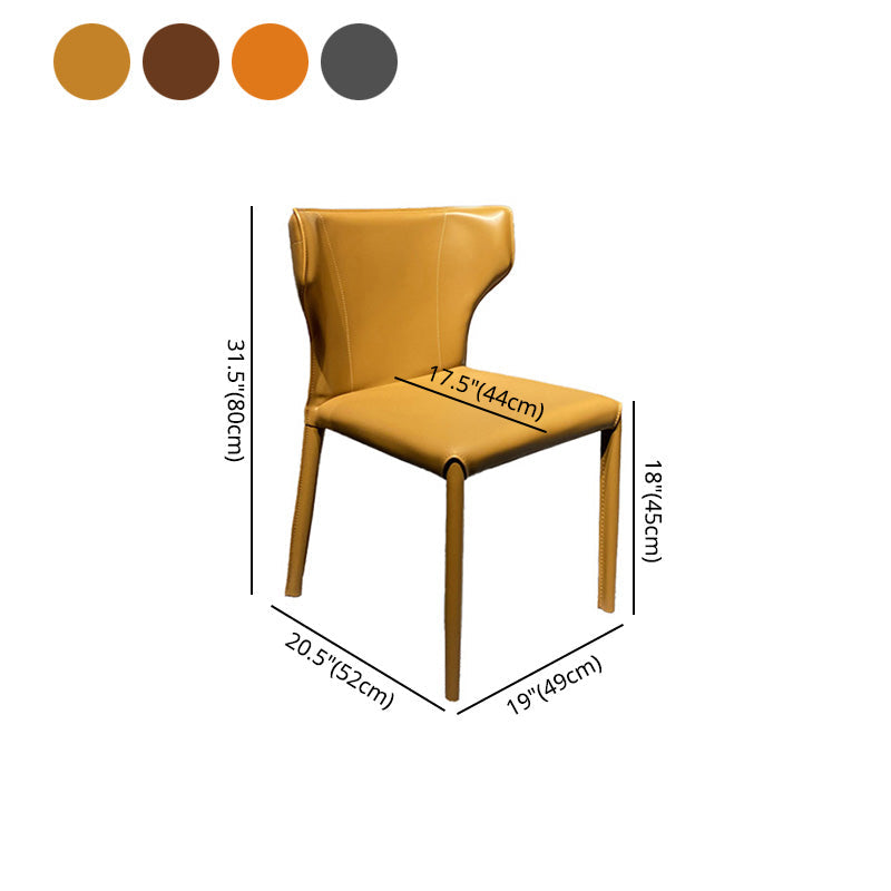Metal Modern Indoor-Outdoor Chair Armless Wingback Dining Side Chair Clearhalo ' kitchen&dining_furn' 'Dining Chairs' 'Dining Tables & Seating' 'dining_chair' 'furn' 'furn_dining_chair' 'Furniture' 'furniture_dining_chair' 'Kitchen & Dining Furniture' 'kitchen' 4421458