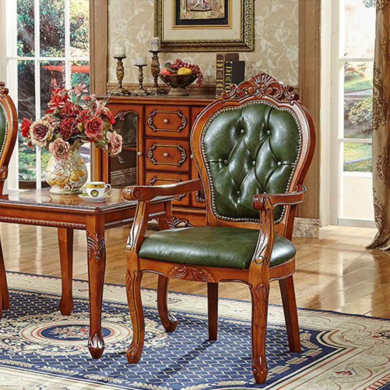 Traditional Dining Chairs Arm Side Chair for Kitchen with Wooden Legs Clearhalo ' kitchen&dining_furn' 'Dining Chairs' 'Dining Tables & Seating' 'dining_chair' 'furn' 'furn_dining_chair' 'Furniture' 'furniture_dining_chair' 'Kitchen & Dining Furniture' 'kitchen' 4421459