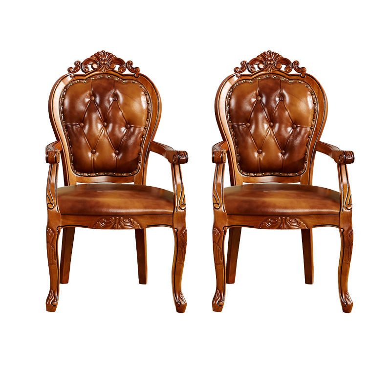 Traditional Dining Chairs Arm Side Chair for Kitchen with Wooden Legs Yellow 2 Piece Set Clearhalo ' kitchen&dining_furn' 'Dining Chairs' 'Dining Tables & Seating' 'dining_chair' 'furn' 'furn_dining_chair' 'Furniture' 'furniture_dining_chair' 'Kitchen & Dining Furniture' 'kitchen' 4421460