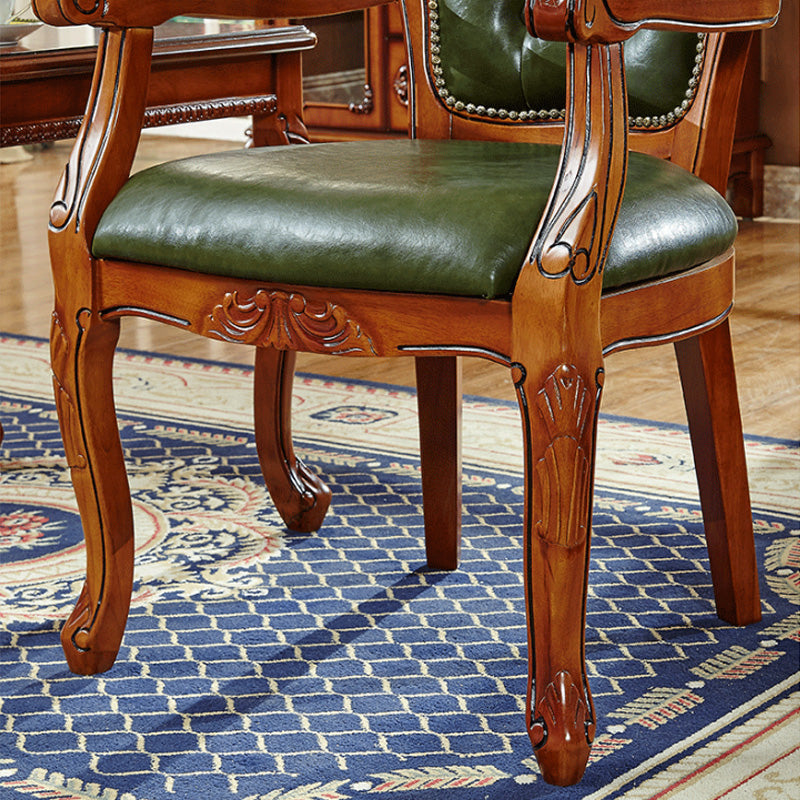 Traditional Dining Chairs Arm Side Chair for Kitchen with Wooden Legs Clearhalo ' kitchen&dining_furn' 'Dining Chairs' 'Dining Tables & Seating' 'dining_chair' 'furn' 'furn_dining_chair' 'Furniture' 'furniture_dining_chair' 'Kitchen & Dining Furniture' 'kitchen' 4421468