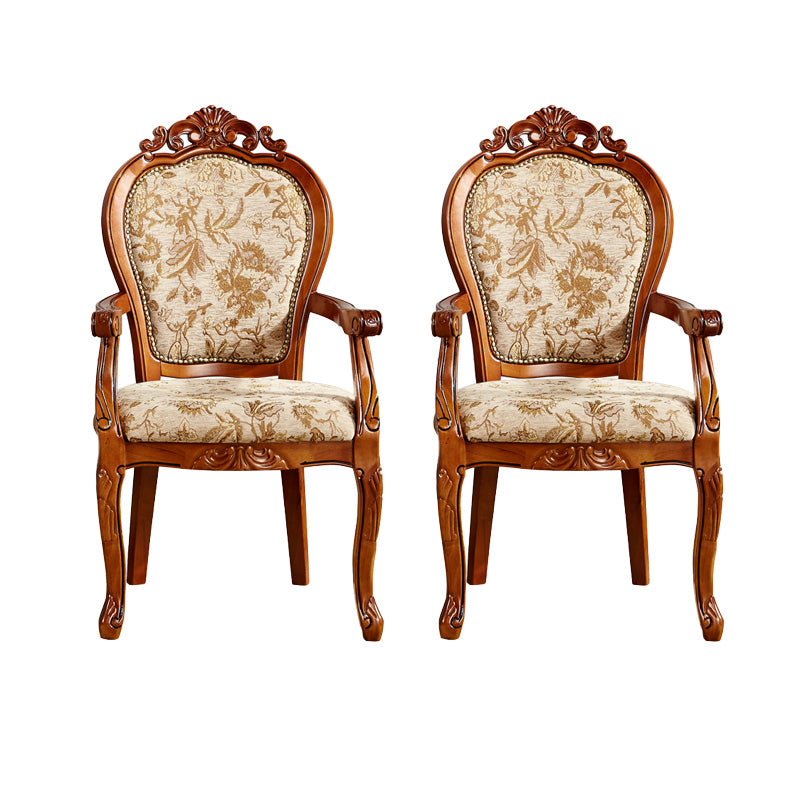 Traditional Dining Chairs Arm Side Chair for Kitchen with Wooden Legs Off-White 2 Piece Set Clearhalo ' kitchen&dining_furn' 'Dining Chairs' 'Dining Tables & Seating' 'dining_chair' 'furn' 'furn_dining_chair' 'Furniture' 'furniture_dining_chair' 'Kitchen & Dining Furniture' 'kitchen' 4421470