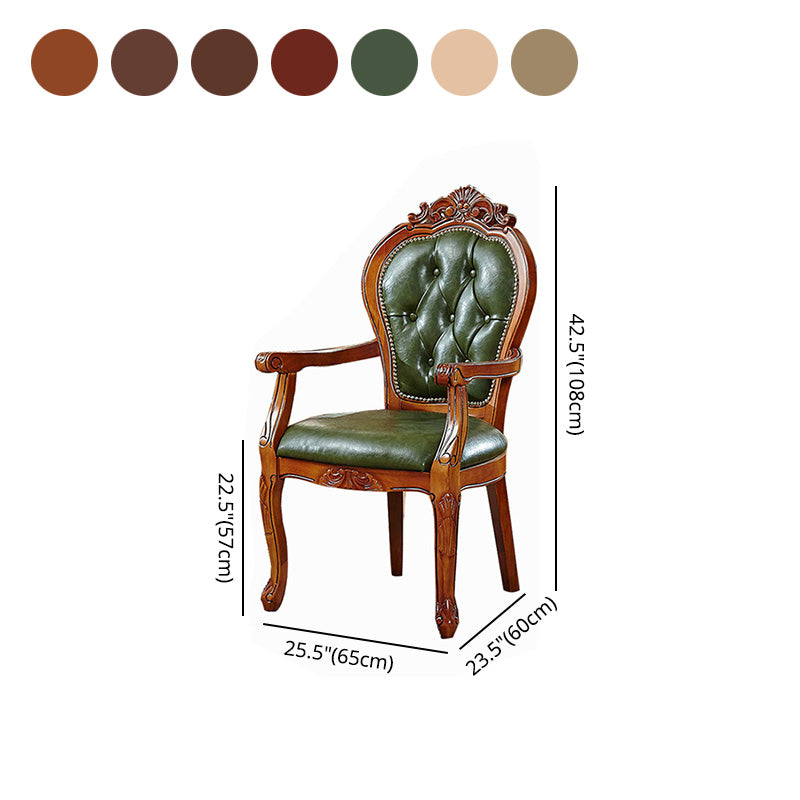 Traditional Dining Chairs Arm Side Chair for Kitchen with Wooden Legs Clearhalo ' kitchen&dining_furn' 'Dining Chairs' 'Dining Tables & Seating' 'dining_chair' 'furn' 'furn_dining_chair' 'Furniture' 'furniture_dining_chair' 'Kitchen & Dining Furniture' 'kitchen' 4421473