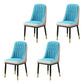 Home Scandinavian Side Chair Metal Upholstered Parsons Dining Room Chair Dark Blue-Gray 4 Piece Set Brass Gold Clearhalo ' kitchen&dining_furn' 'Dining Chairs' 'Dining Tables & Seating' 'dining_chair' 'furn' 'furn_dining_chair' 'Furniture' 'furniture_dining_chair' 'Kitchen & Dining Furniture' 'kitchen' 4421476