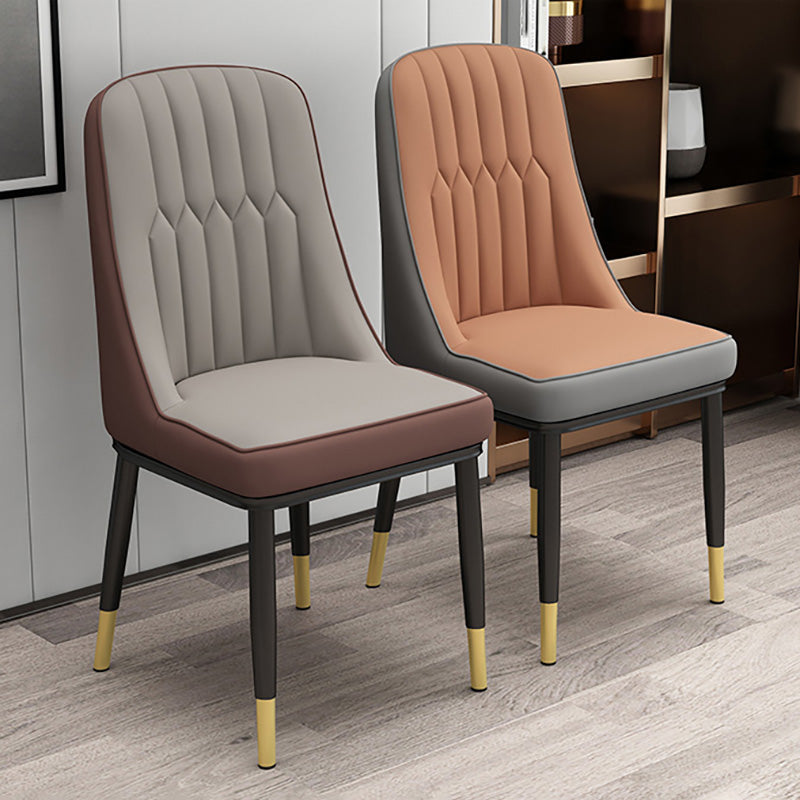 Home Scandinavian Side Chair Metal Upholstered Parsons Dining Room Chair Clearhalo ' kitchen&dining_furn' 'Dining Chairs' 'Dining Tables & Seating' 'dining_chair' 'furn' 'furn_dining_chair' 'Furniture' 'furniture_dining_chair' 'Kitchen & Dining Furniture' 'kitchen' 4421480