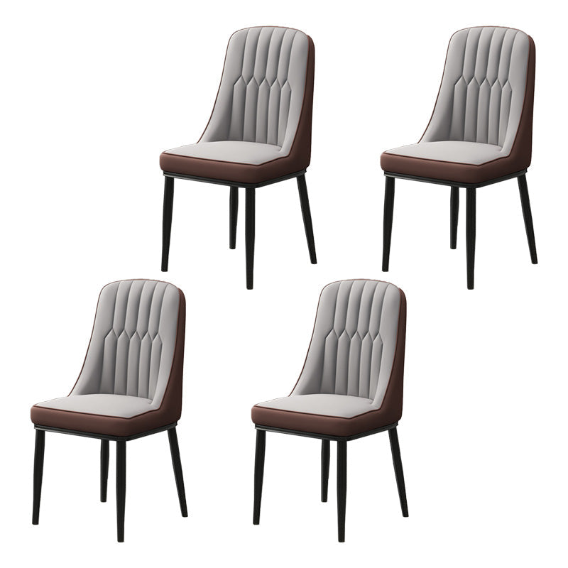 Home Scandinavian Side Chair Metal Upholstered Parsons Dining Room Chair Gray Coffee 4 Piece Set Black Clearhalo ' kitchen&dining_furn' 'Dining Chairs' 'Dining Tables & Seating' 'dining_chair' 'furn' 'furn_dining_chair' 'Furniture' 'furniture_dining_chair' 'Kitchen & Dining Furniture' 'kitchen' 4421481