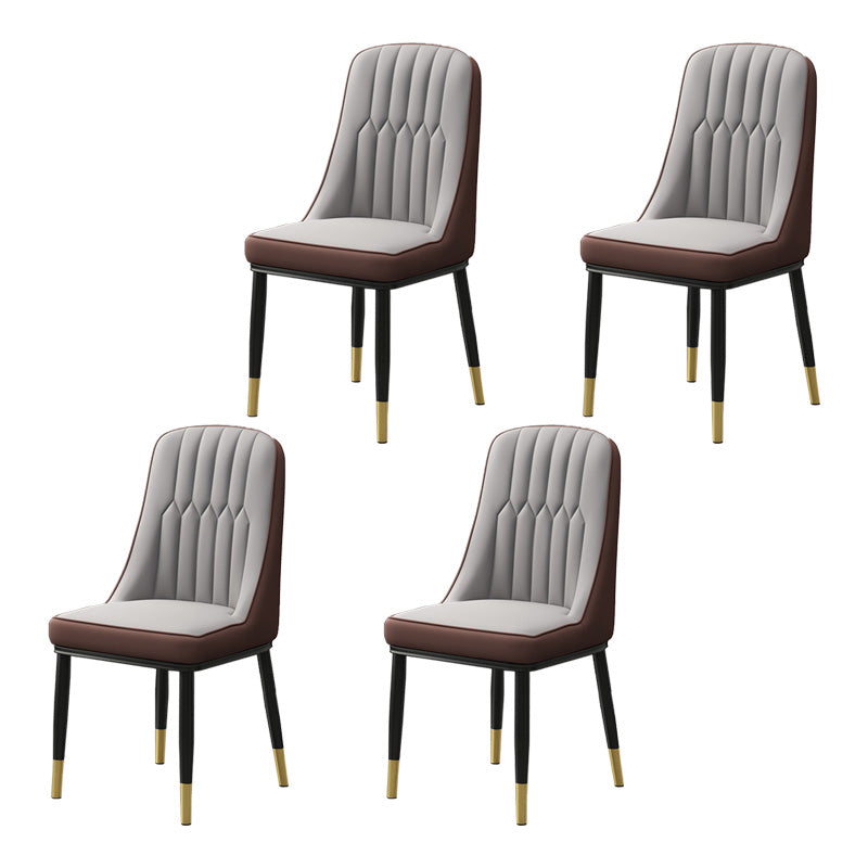 Home Scandinavian Side Chair Metal Upholstered Parsons Dining Room Chair Gray Coffee 4 Piece Set Brass Gold Clearhalo ' kitchen&dining_furn' 'Dining Chairs' 'Dining Tables & Seating' 'dining_chair' 'furn' 'furn_dining_chair' 'Furniture' 'furniture_dining_chair' 'Kitchen & Dining Furniture' 'kitchen' 4421491