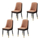 Home Scandinavian Side Chair Metal Upholstered Parsons Dining Room Chair Brown 4 Piece Set Brass Gold Clearhalo ' kitchen&dining_furn' 'Dining Chairs' 'Dining Tables & Seating' 'dining_chair' 'furn' 'furn_dining_chair' 'Furniture' 'furniture_dining_chair' 'Kitchen & Dining Furniture' 'kitchen' 4421497