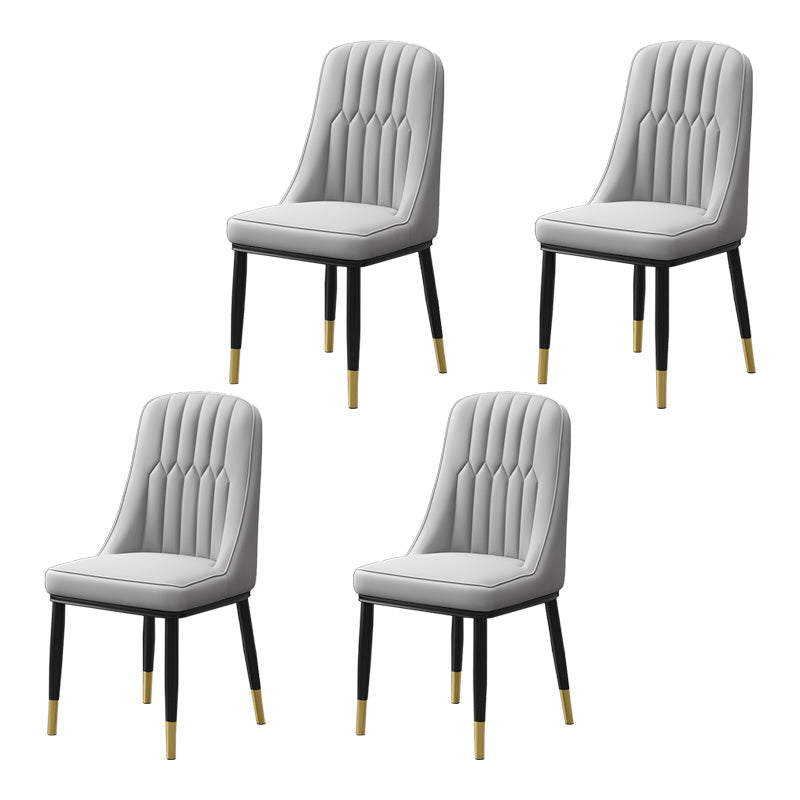 Home Scandinavian Side Chair Metal Upholstered Parsons Dining Room Chair Grey 4 Piece Set Brass Gold Clearhalo ' kitchen&dining_furn' 'Dining Chairs' 'Dining Tables & Seating' 'dining_chair' 'furn' 'furn_dining_chair' 'Furniture' 'furniture_dining_chair' 'Kitchen & Dining Furniture' 'kitchen' 4421500