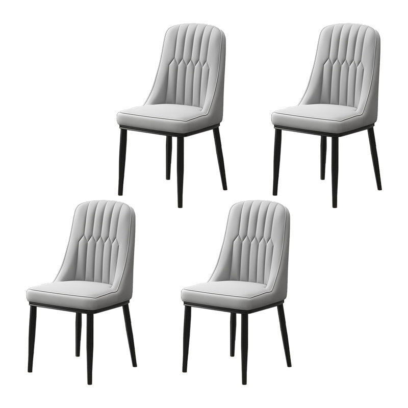 Home Scandinavian Side Chair Metal Upholstered Parsons Dining Room Chair Grey 4 Piece Set Black Clearhalo ' kitchen&dining_furn' 'Dining Chairs' 'Dining Tables & Seating' 'dining_chair' 'furn' 'furn_dining_chair' 'Furniture' 'furniture_dining_chair' 'Kitchen & Dining Furniture' 'kitchen' 4421502