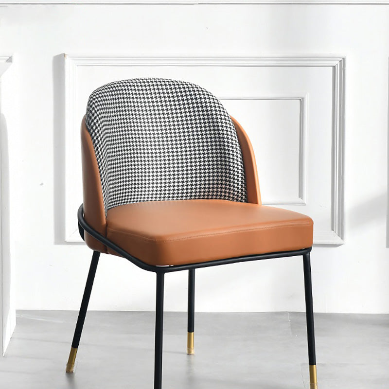 Nordic Dining Chairs Parsons Arm Chair for Kitchen with Metal Legs Clearhalo ' kitchen&dining_furn' 'Dining Chairs' 'Dining Tables & Seating' 'dining_chair' 'furn' 'furn_dining_chair' 'Furniture' 'furniture_dining_chair' 'Kitchen & Dining Furniture' 'kitchen' 4421506