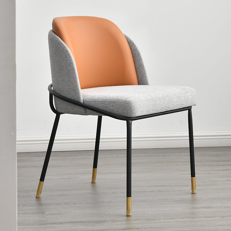 Nordic Dining Chairs Parsons Arm Chair for Kitchen with Metal Legs Gray Coffee 1 Piece Clearhalo ' kitchen&dining_furn' 'Dining Chairs' 'Dining Tables & Seating' 'dining_chair' 'furn' 'furn_dining_chair' 'Furniture' 'furniture_dining_chair' 'Kitchen & Dining Furniture' 'kitchen' 4421514