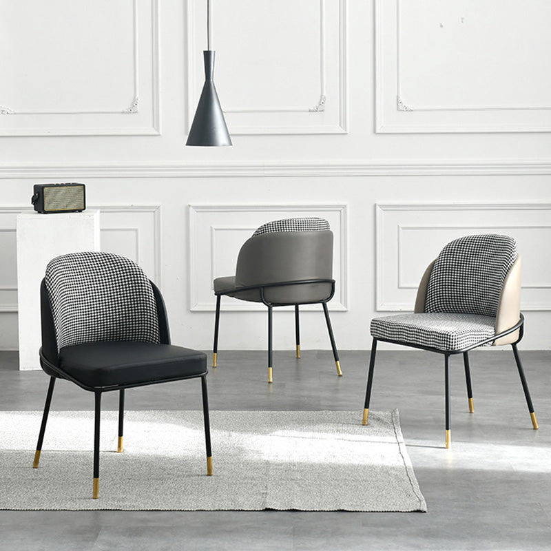 Nordic Dining Chairs Parsons Arm Chair for Kitchen with Metal Legs Clearhalo ' kitchen&dining_furn' 'Dining Chairs' 'Dining Tables & Seating' 'dining_chair' 'furn' 'furn_dining_chair' 'Furniture' 'furniture_dining_chair' 'Kitchen & Dining Furniture' 'kitchen' 4421521