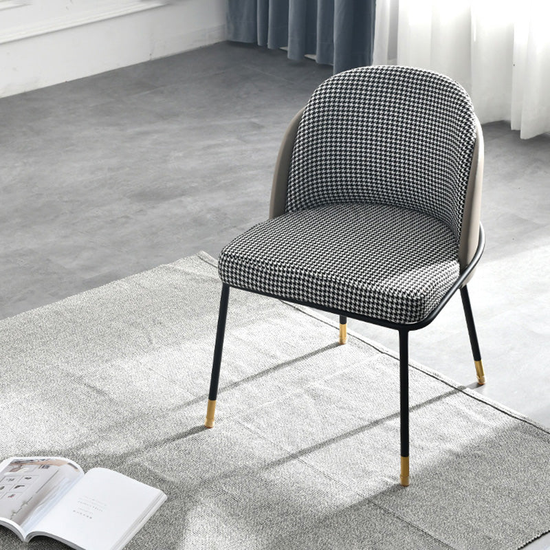 Nordic Dining Chairs Parsons Arm Chair for Kitchen with Metal Legs Clearhalo ' kitchen&dining_furn' 'Dining Chairs' 'Dining Tables & Seating' 'dining_chair' 'furn' 'furn_dining_chair' 'Furniture' 'furniture_dining_chair' 'Kitchen & Dining Furniture' 'kitchen' 4421522