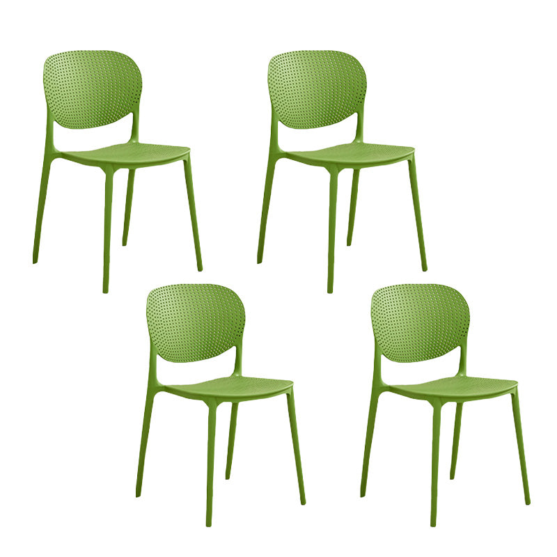 Plastic Modern Indoor-Outdoor Side Chair Home Open Back Dining Side Chair Green 4 Piece Set Clearhalo ' kitchen&dining_furn' 'Dining Chairs' 'Dining Tables & Seating' 'dining_chair' 'furn' 'furn_dining_chair' 'Furniture' 'furniture_dining_chair' 'Kitchen & Dining Furniture' 'kitchen' 4421534