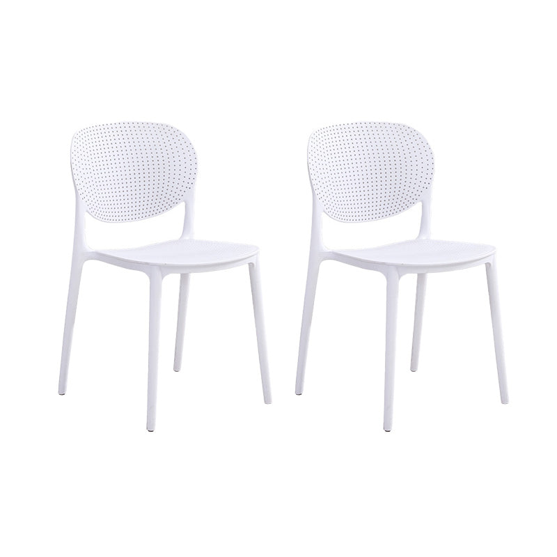 Plastic Modern Indoor-Outdoor Side Chair Home Open Back Dining Side Chair White 2 Piece Set Clearhalo ' kitchen&dining_furn' 'Dining Chairs' 'Dining Tables & Seating' 'dining_chair' 'furn' 'furn_dining_chair' 'Furniture' 'furniture_dining_chair' 'Kitchen & Dining Furniture' 'kitchen' 4421544
