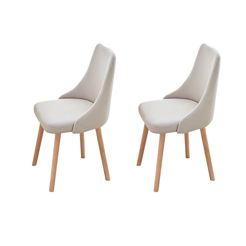 Modern Wooden Dining Side Chair Parsons Dining Armless Chair for Restaurant Off-White 2 Piece Set Clearhalo ' kitchen&dining_furn' 'Dining Chairs' 'Dining Tables & Seating' 'dining_chair' 'furn' 'furn_dining_chair' 'Furniture' 'furniture_dining_chair' 'Kitchen & Dining Furniture' 'kitchen' 4421558