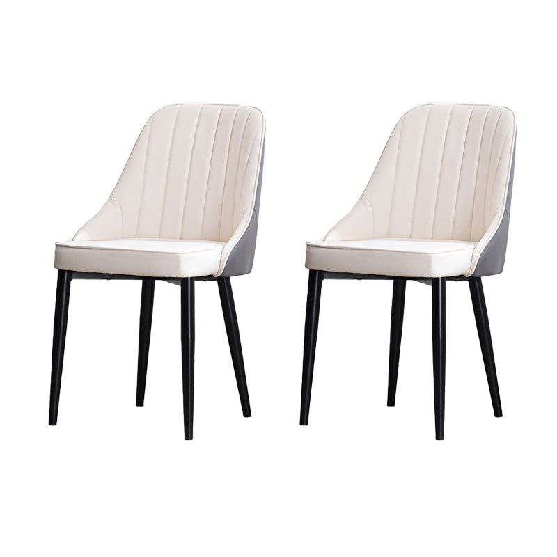Scandinavian Indoor Side Chair Metal Upholstered Parsons Dining Room Chair White-Gray 2 Piece Set Black Clearhalo ' kitchen&dining_furn' 'Dining Chairs' 'Dining Tables & Seating' 'dining_chair' 'furn' 'furn_dining_chair' 'Furniture' 'furniture_dining_chair' 'Kitchen & Dining Furniture' 'kitchen' 4421576