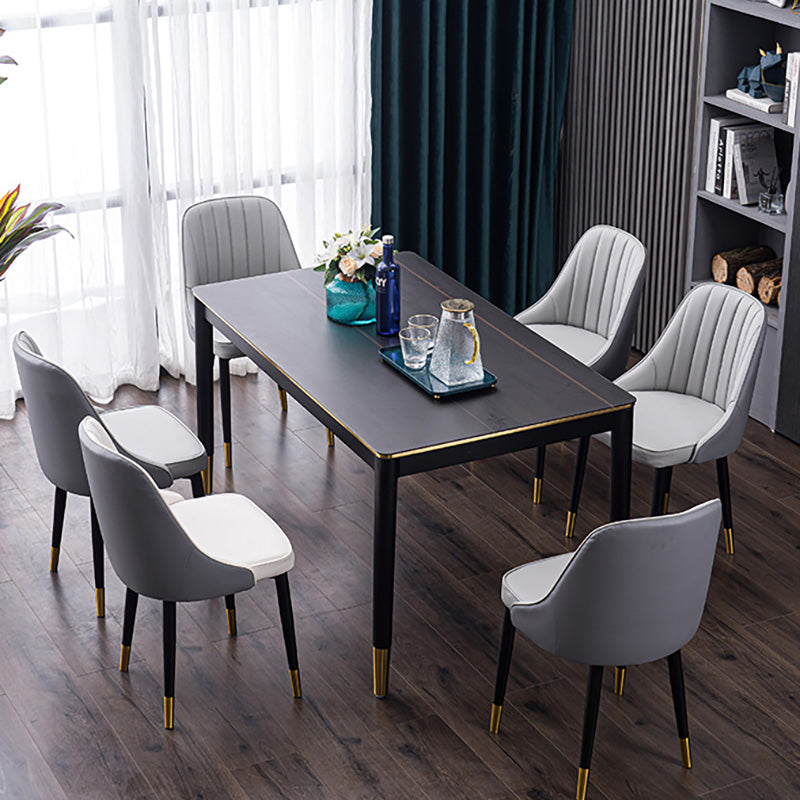 Scandinavian Indoor Side Chair Metal Upholstered Parsons Dining Room Chair Clearhalo ' kitchen&dining_furn' 'Dining Chairs' 'Dining Tables & Seating' 'dining_chair' 'furn' 'furn_dining_chair' 'Furniture' 'furniture_dining_chair' 'Kitchen & Dining Furniture' 'kitchen' 4421577