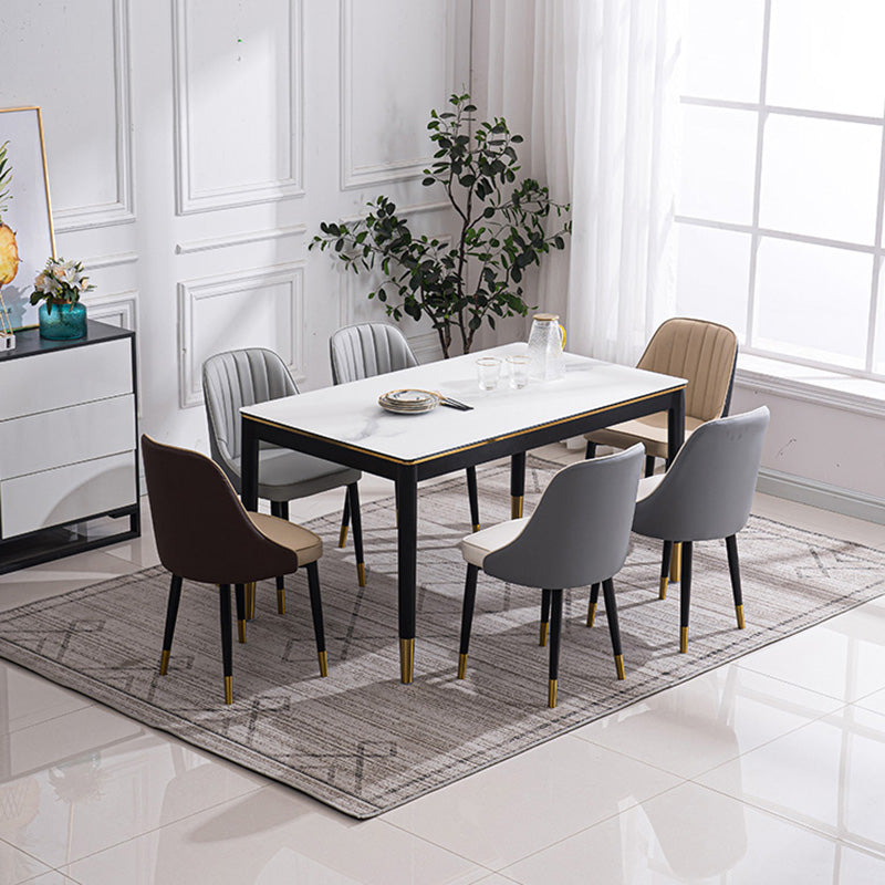 Scandinavian Indoor Side Chair Metal Upholstered Parsons Dining Room Chair Clearhalo ' kitchen&dining_furn' 'Dining Chairs' 'Dining Tables & Seating' 'dining_chair' 'furn' 'furn_dining_chair' 'Furniture' 'furniture_dining_chair' 'Kitchen & Dining Furniture' 'kitchen' 4421591