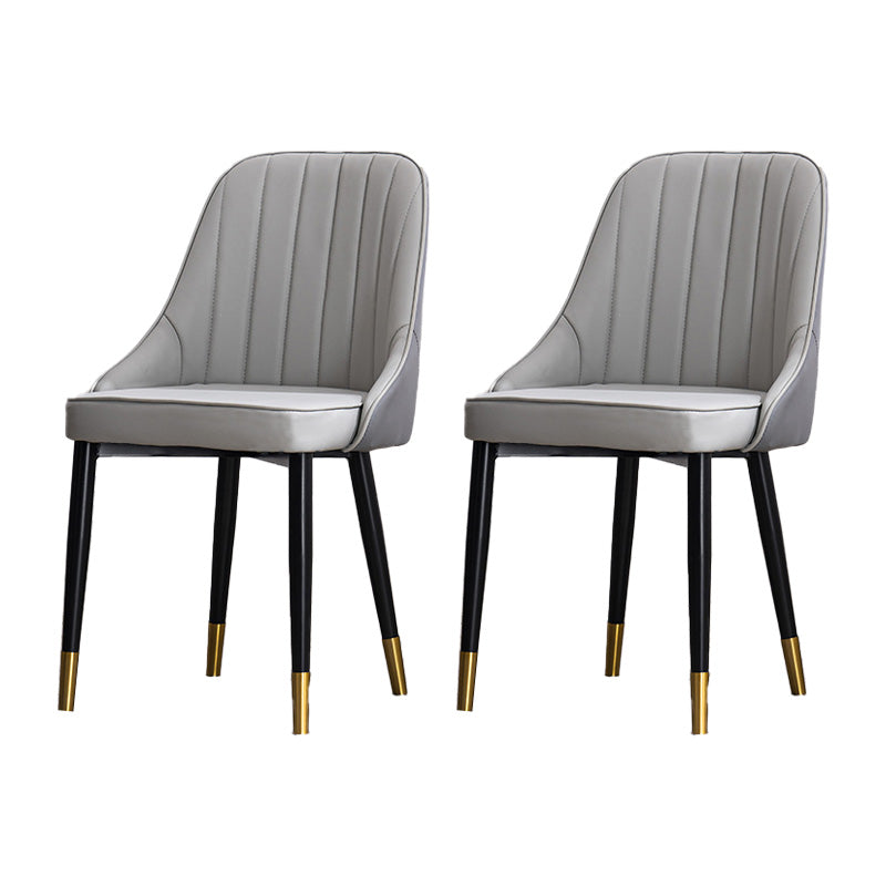 Scandinavian Indoor Side Chair Metal Upholstered Parsons Dining Room Chair Grey 2 Piece Set Brass Gold Clearhalo ' kitchen&dining_furn' 'Dining Chairs' 'Dining Tables & Seating' 'dining_chair' 'furn' 'furn_dining_chair' 'Furniture' 'furniture_dining_chair' 'Kitchen & Dining Furniture' 'kitchen' 4421623