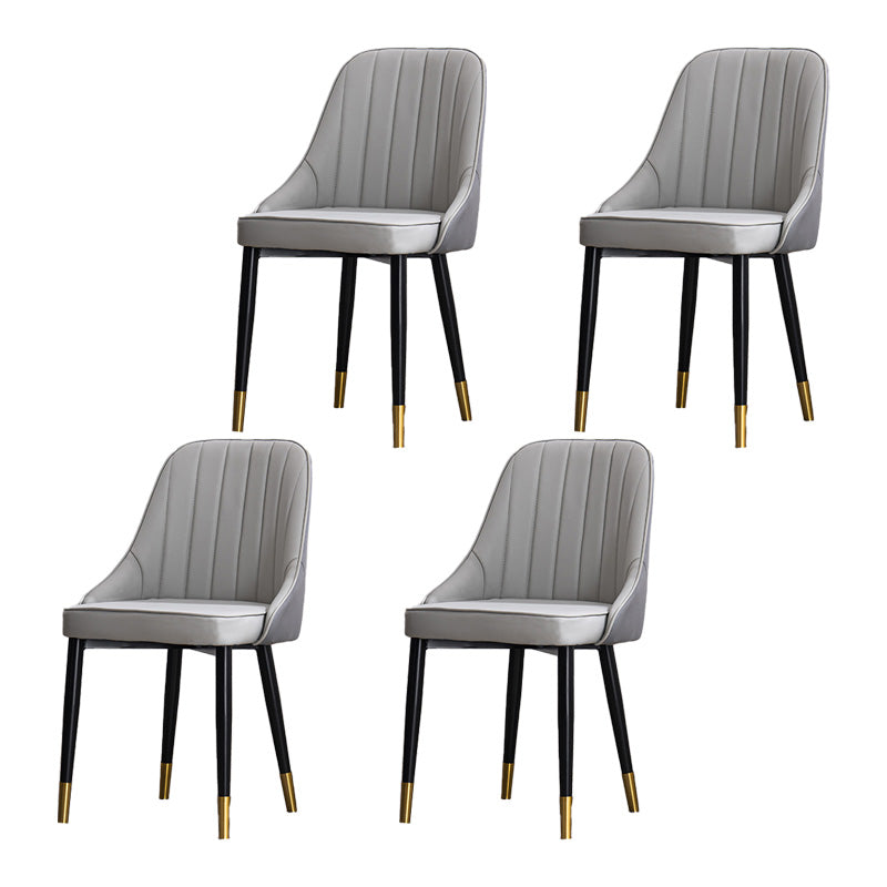 Scandinavian Indoor Side Chair Metal Upholstered Parsons Dining Room Chair Grey 4 Piece Set Brass Gold Clearhalo ' kitchen&dining_furn' 'Dining Chairs' 'Dining Tables & Seating' 'dining_chair' 'furn' 'furn_dining_chair' 'Furniture' 'furniture_dining_chair' 'Kitchen & Dining Furniture' 'kitchen' 4421624
