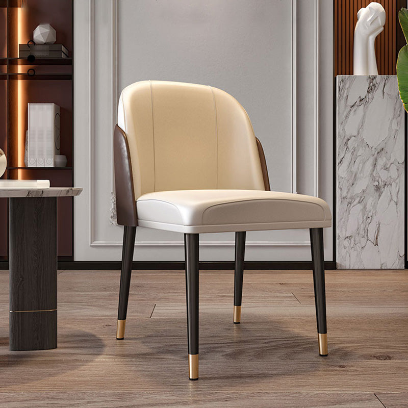 Scandinavian Home Side Chair Metal Upholstered Parsons Dining Room Chair Clearhalo ' kitchen&dining_furn' 'Dining Chairs' 'Dining Tables & Seating' 'dining_chair' 'furn' 'furn_dining_chair' 'Furniture' 'furniture_dining_chair' 'Kitchen & Dining Furniture' 'kitchen' 4421638