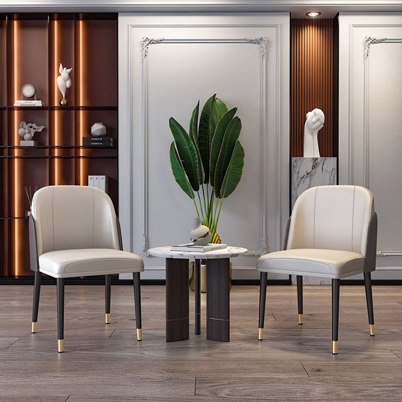 Scandinavian Home Side Chair Metal Upholstered Parsons Dining Room Chair Clearhalo ' kitchen&dining_furn' 'Dining Chairs' 'Dining Tables & Seating' 'dining_chair' 'furn' 'furn_dining_chair' 'Furniture' 'furniture_dining_chair' 'Kitchen & Dining Furniture' 'kitchen' 4421645