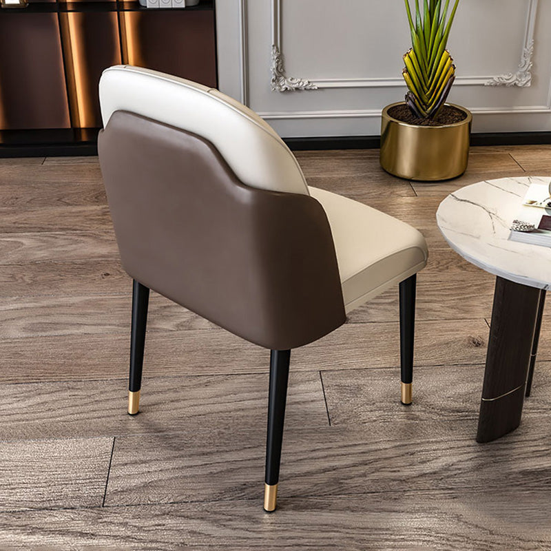 Scandinavian Home Side Chair Metal Upholstered Parsons Dining Room Chair Clearhalo ' kitchen&dining_furn' 'Dining Chairs' 'Dining Tables & Seating' 'dining_chair' 'furn' 'furn_dining_chair' 'Furniture' 'furniture_dining_chair' 'Kitchen & Dining Furniture' 'kitchen' 4421653