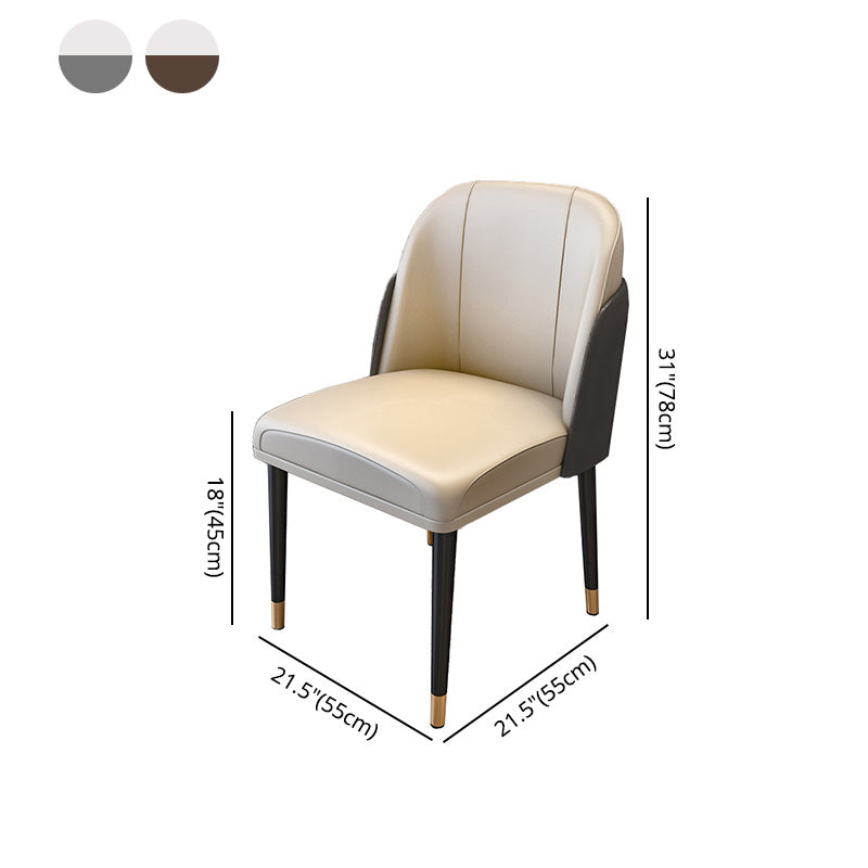 Scandinavian Home Side Chair Metal Upholstered Parsons Dining Room Chair Clearhalo ' kitchen&dining_furn' 'Dining Chairs' 'Dining Tables & Seating' 'dining_chair' 'furn' 'furn_dining_chair' 'Furniture' 'furniture_dining_chair' 'Kitchen & Dining Furniture' 'kitchen' 4421654