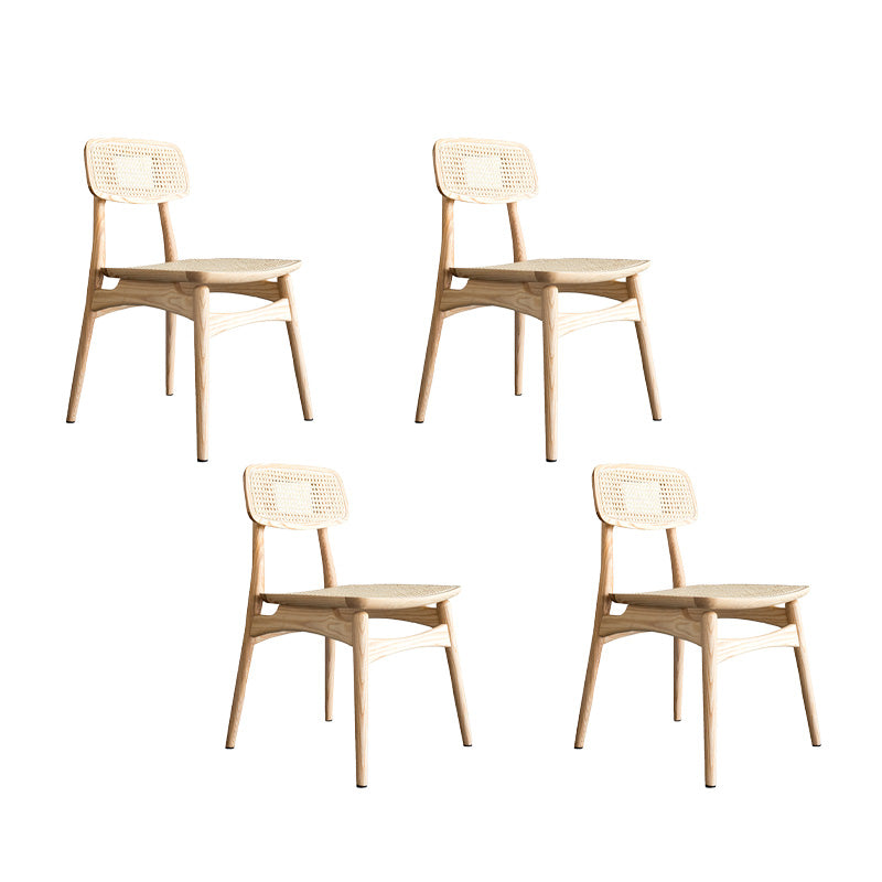 Traditional Wood Dining Armless Chair Wicker Dining Chair for Restaurant Use Natural 4 Piece Set Clearhalo ' kitchen&dining_furn' 'Dining Chairs' 'Dining Tables & Seating' 'dining_chair' 'furn' 'furn_dining_chair' 'Furniture' 'furniture_dining_chair' 'Kitchen & Dining Furniture' 'kitchen' 4421659
