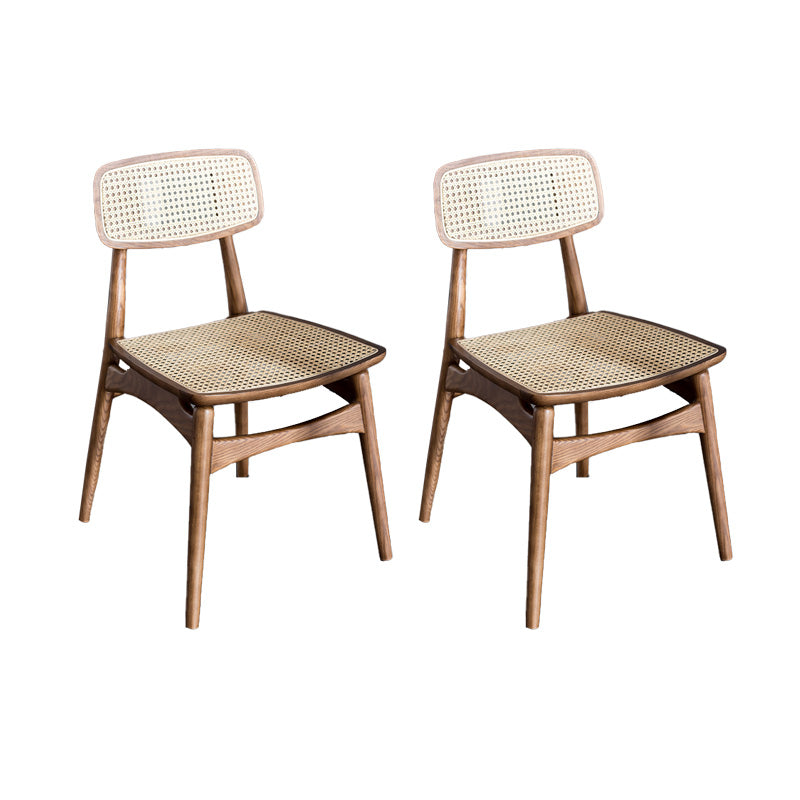 Traditional Wood Dining Armless Chair Wicker Dining Chair for Restaurant Use Walnut 2 Piece Set Clearhalo ' kitchen&dining_furn' 'Dining Chairs' 'Dining Tables & Seating' 'dining_chair' 'furn' 'furn_dining_chair' 'Furniture' 'furniture_dining_chair' 'Kitchen & Dining Furniture' 'kitchen' 4421661