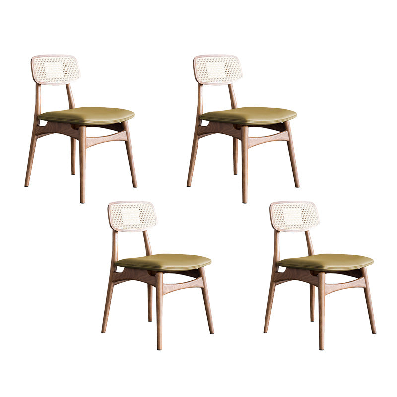 Traditional Wood Dining Armless Chair Wicker Dining Chair for Restaurant Use Olive Green 4 Piece Set Clearhalo ' kitchen&dining_furn' 'Dining Chairs' 'Dining Tables & Seating' 'dining_chair' 'furn' 'furn_dining_chair' 'Furniture' 'furniture_dining_chair' 'Kitchen & Dining Furniture' 'kitchen' 4421677