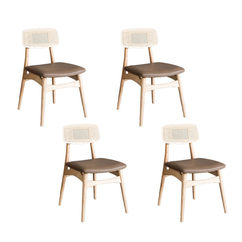 Traditional Wood Dining Armless Chair Wicker Dining Chair for Restaurant Use Taupe 4 Piece Set Clearhalo ' kitchen&dining_furn' 'Dining Chairs' 'Dining Tables & Seating' 'dining_chair' 'furn' 'furn_dining_chair' 'Furniture' 'furniture_dining_chair' 'Kitchen & Dining Furniture' 'kitchen' 4421679