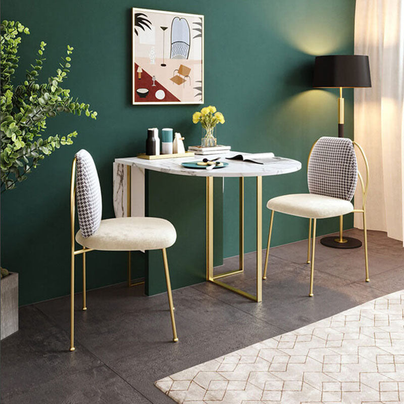 Glam Style Dining Chairs Kitchen Dining Armless Chair with Metal Legs Clearhalo ' kitchen&dining_furn' 'Dining Chairs' 'Dining Tables & Seating' 'dining_chair' 'furn' 'furn_dining_chair' 'Furniture' 'furniture_dining_chair' 'Kitchen & Dining Furniture' 'kitchen' 4421685