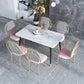 Glam Style Dining Chairs Kitchen Dining Armless Chair with Metal Legs Clearhalo ' kitchen&dining_furn' 'Dining Chairs' 'Dining Tables & Seating' 'dining_chair' 'furn' 'furn_dining_chair' 'Furniture' 'furniture_dining_chair' 'Kitchen & Dining Furniture' 'kitchen' 4421686