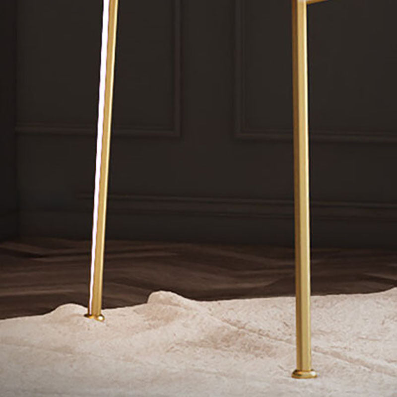 Glam Style Dining Chairs Kitchen Dining Armless Chair with Metal Legs Clearhalo ' kitchen&dining_furn' 'Dining Chairs' 'Dining Tables & Seating' 'dining_chair' 'furn' 'furn_dining_chair' 'Furniture' 'furniture_dining_chair' 'Kitchen & Dining Furniture' 'kitchen' 4421689